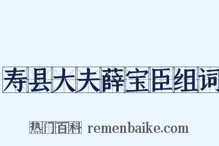 寿县大夫薛宝臣组词是什么意思的图片